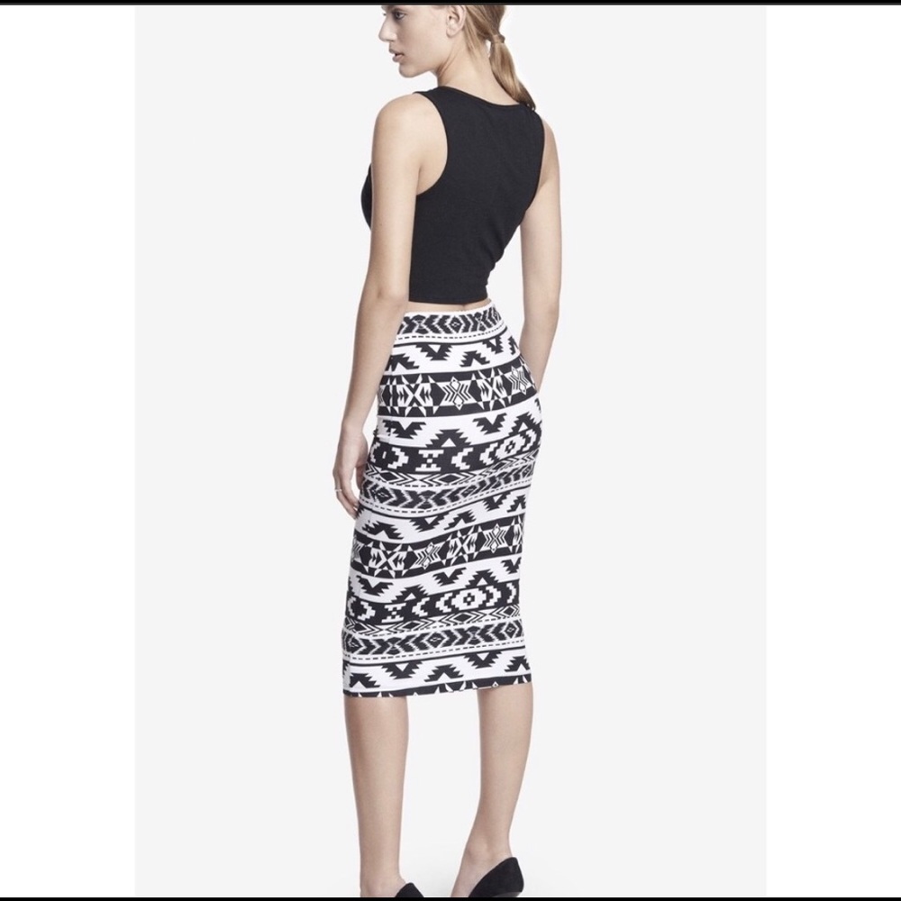 Express Aztec Print Midi Skirt